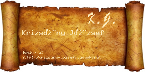 Krizsány József névjegykártya