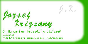 jozsef krizsany business card